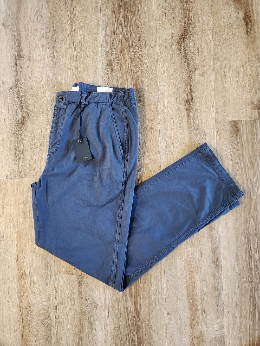 NWT Billy Reid Carbon Blue Standard Fit Chino Pant Size 36 x 34